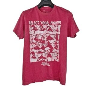 PUBLIC OPINION STREET FIGHTER SELECT YOUR FIGHTER Men's Red Graphic T-shirt S
